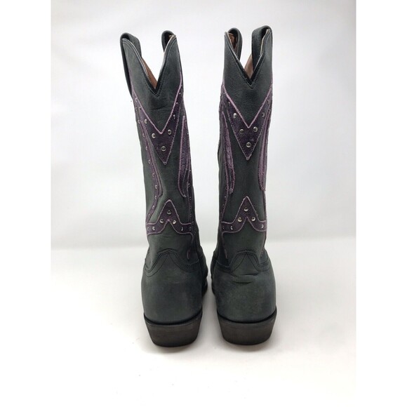 Eight Second Angel Women's Size 8 Purple Distressed Western Cowboy Boots Rodeo - Picture 7 of 11